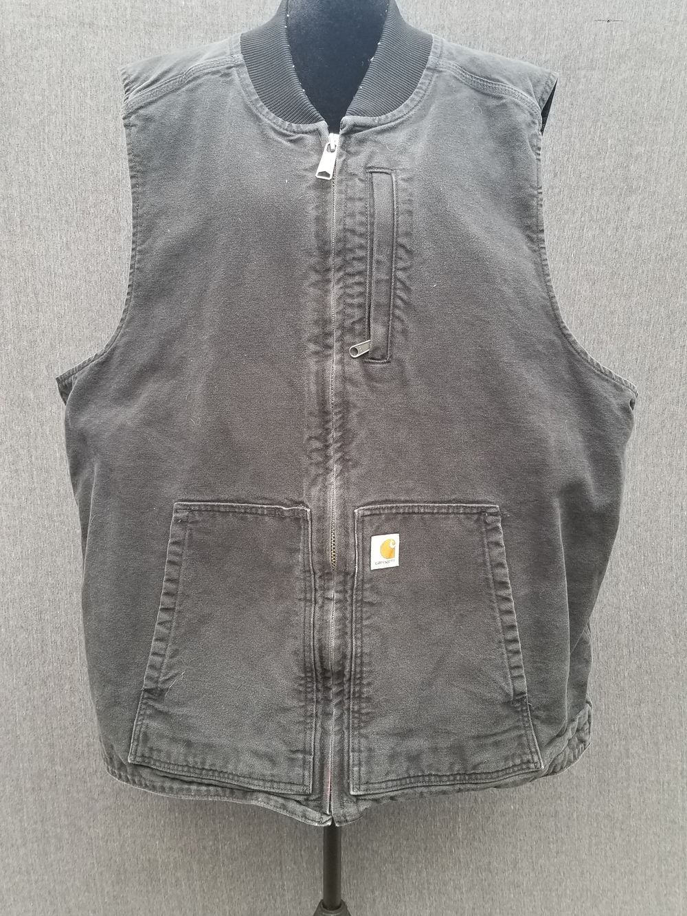 Carhartt Men's Charcoal Black Work Vest Excellent Condition Worn In -118